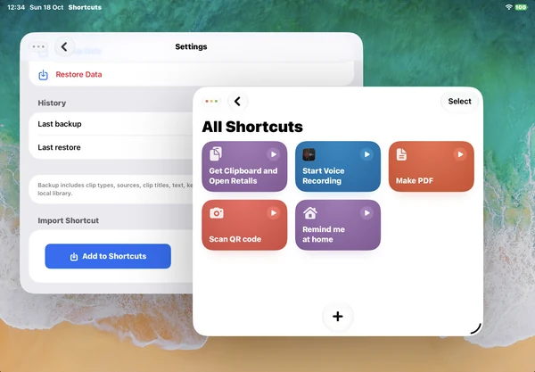 When you click the back button in the previous view you should see the shortcut installed in the Shortcuts app.